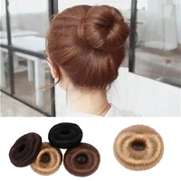 Hot Women Synthetic Fiber Hair Bun Donuts Ring Blonde Hair Extension Wig Drop Shipping Hair Styler Elastic Wrap Holder image
