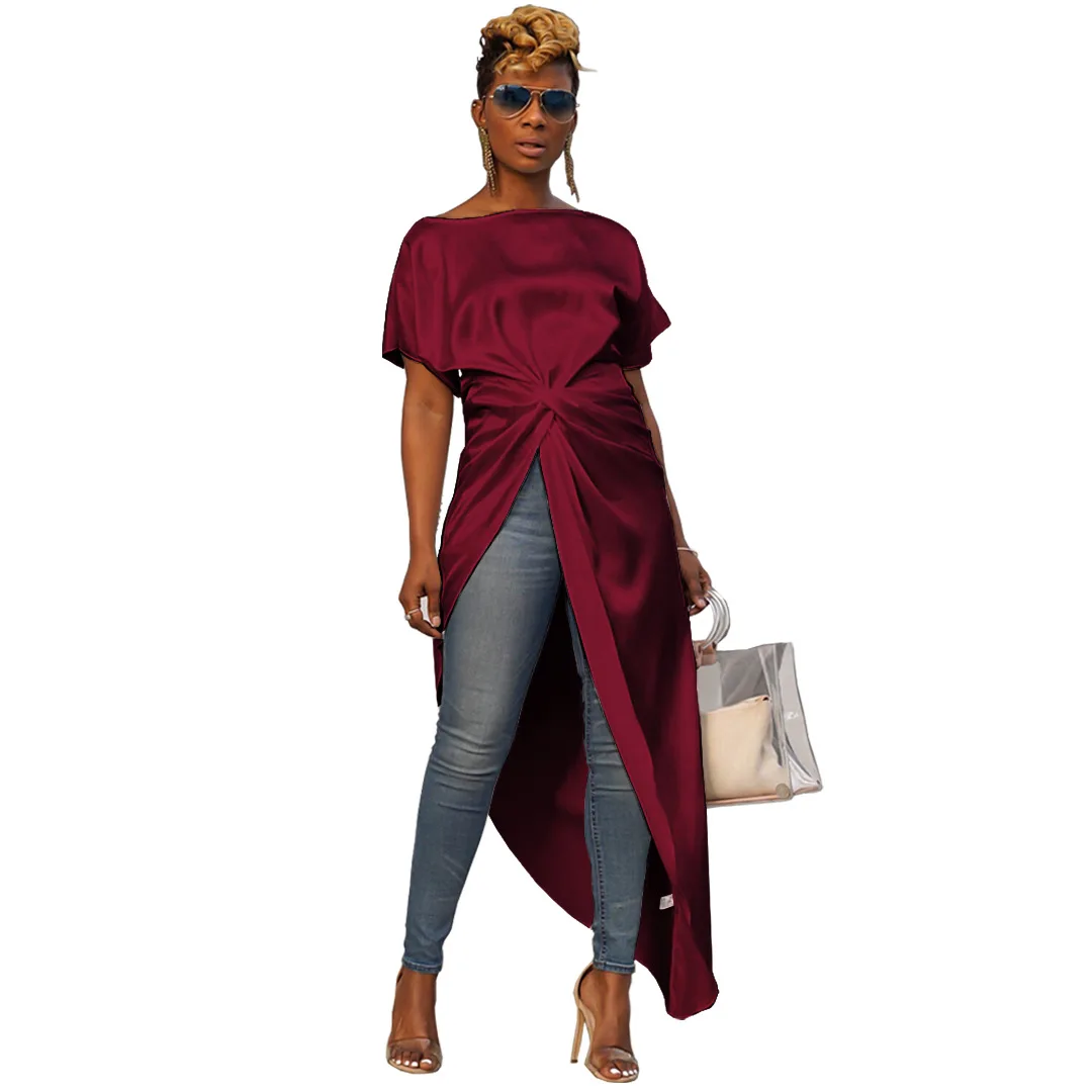 Spring Summer Women Dress Sexy Party Dresses Vestidos Plus Size Solid Short Sleeve Slash Neck Split Dress
Spring Summer Women Dress Sexy Party Dresses Vestidos Plus Size Solid Short Sleeve Slash Neck Split Dress