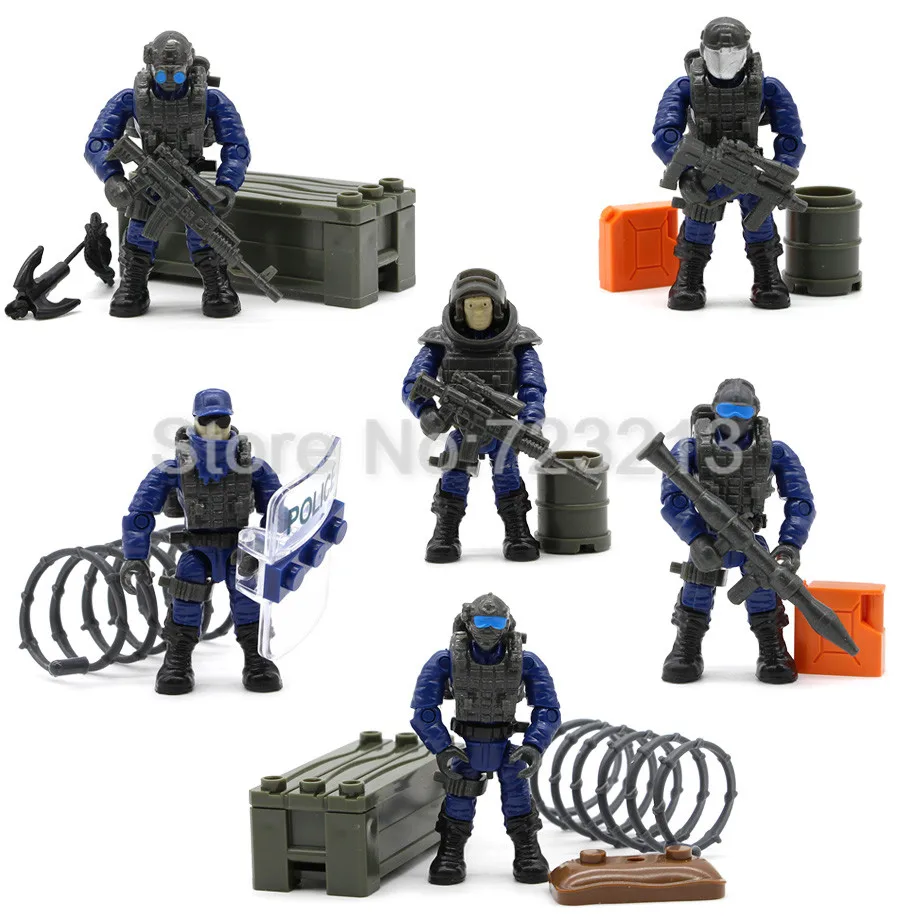 6pcs Military Action Soldier Set Figure Toy with Weapon Assembly SWAT Police Doll Figurine Puppets Model Building Toys
6pcs Military Action Soldier Set Figure Toy with Weapon Assembly SWAT Police Doll Figurine Puppets Model Building Toys