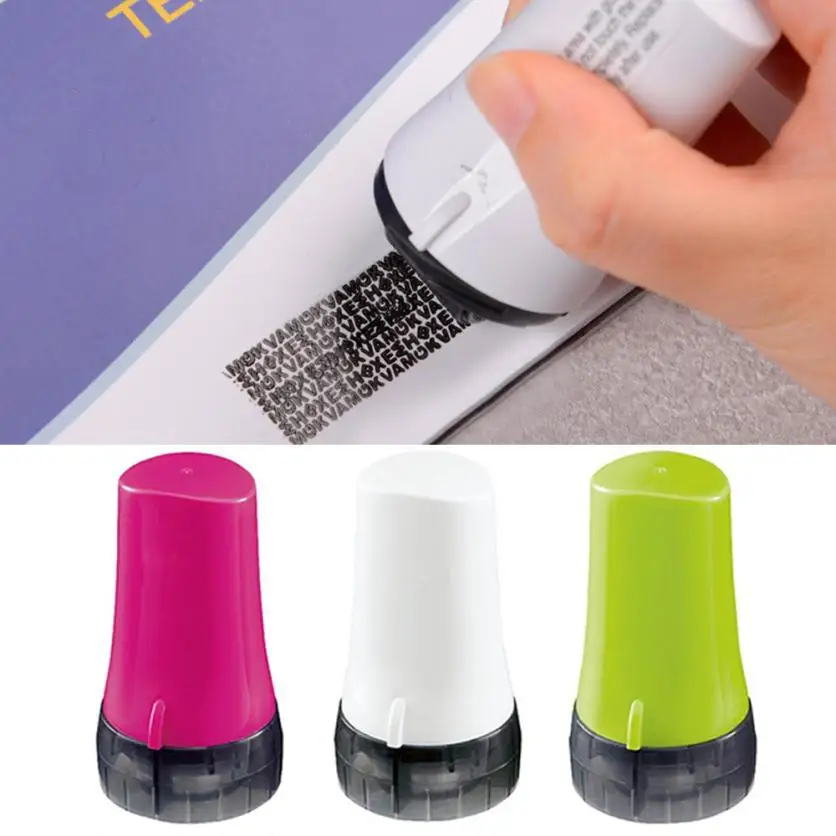 Image 1Pcs Guard Your ID Roller Stamp SelfInking Stamp Messy Code Security Office Drop shipping6.19 30%
