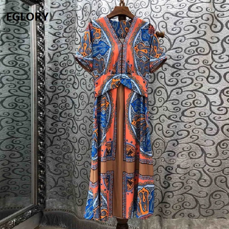 Bohemian Dress 2019 Summer Style Women V-Neck Chic Print Short Sleeve Mid-Calf Length Vintage Boho Casual Sundress Beach Wear
Bohemian Dress 2019 Summer Style Women V-Neck Chic Print Short Sleeve Mid-Calf Length Vintage Boho Casual Sundress Beach Wear