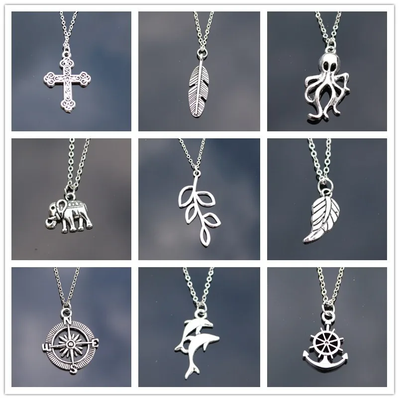 New Punk Clavicle Collares Vintage Dragon Owl Dolphin Leaf Cross Heart Anchor Elephant Pendant Necklaces For Women Chain Jewelry
New Punk Clavicle Collares Vintage Dragon Owl Dolphin Leaf Cross Heart Anchor Elephant Pendant Necklaces For Women Chain Jewelry