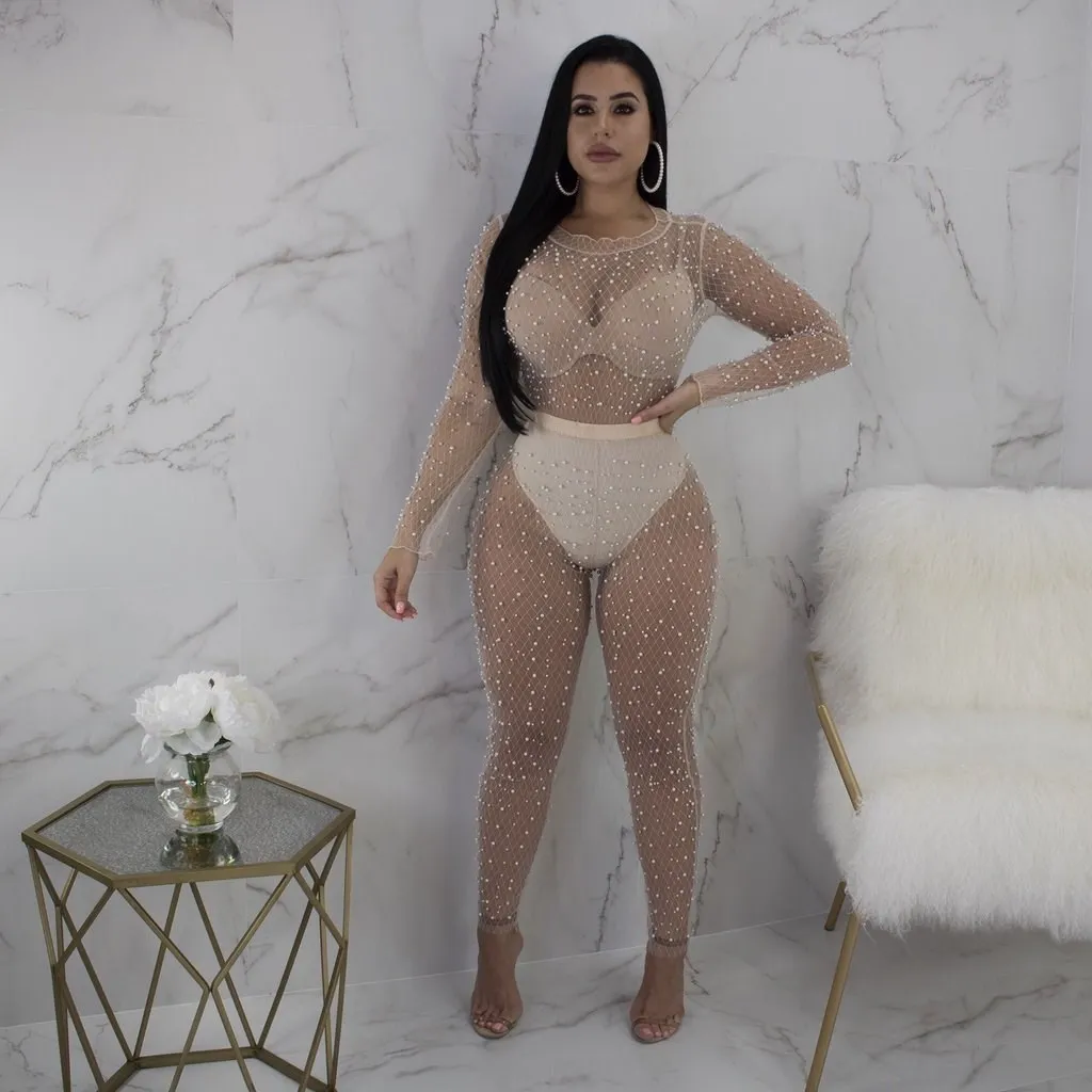 2019 Mesh Hollow Out Rompers Womens Long Sleeve Jumpsuit Pearls See Through Clubwear Party Bodycon Overalls
2019 Mesh Hollow Out Rompers Womens Long Sleeve Jumpsuit Pearls See Through Clubwear Party Bodycon Overalls