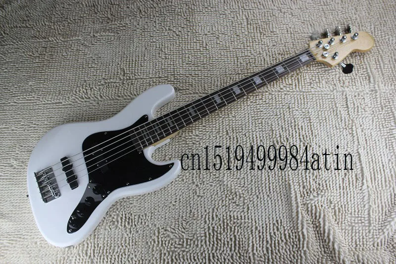 

Free shipping New FD ST jazz bass electric jazz bass active pickups 5 strings bass guitar in white Battery box on body