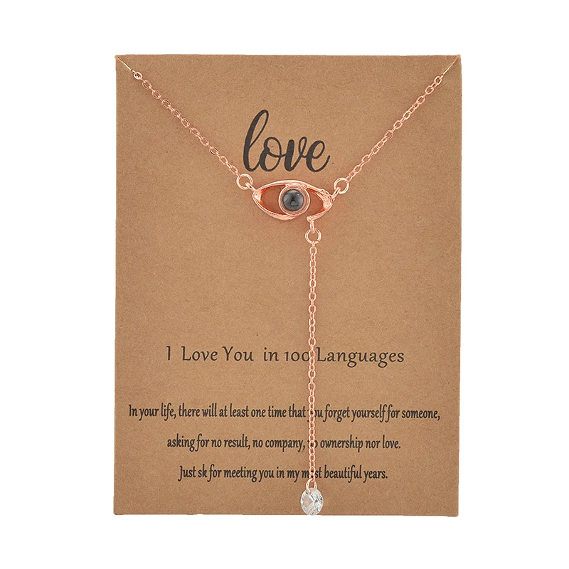 With Card Eye 100 Language I love You Necklace For Women Wedding Letter Necklace Jewelry Drop Shipping
With Card Eye 100 Language I love You Necklace For Women Wedding Letter Necklace Jewelry Drop Shipping