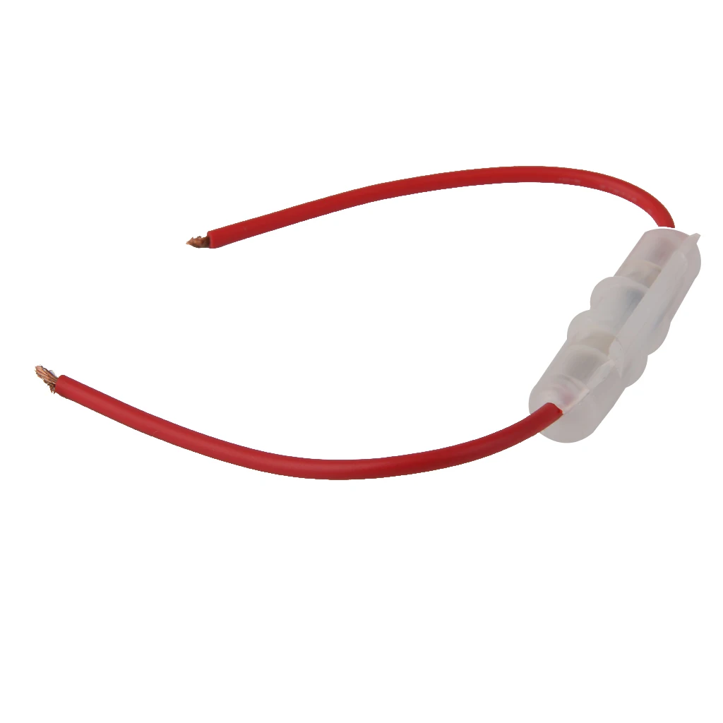 2 Pcs 15A Lead Wire Fuse Holder Box For Car Truck Motorcycle Motorbike Glass Tube Fuses 9.65″ Fuse Holder Motorcycle Accessories