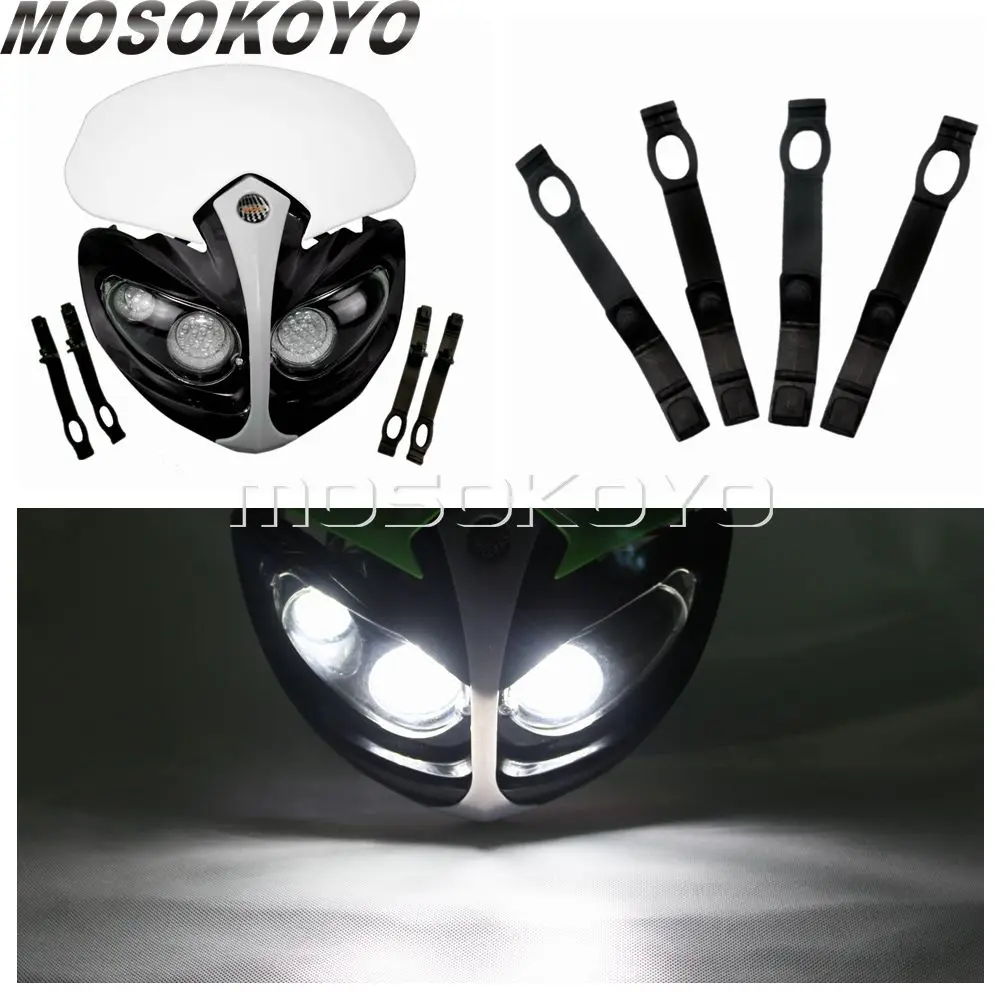 Универсальная белая фара для кроссового мотоцикла Suzuki Yamaha Honda WR 450 250 YZ TTR XR CRF 150 230 |