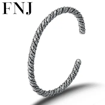 FNJ Rope Weave Bangle 925 Silver Adjustable Size 60mm Original S925 Sterling Silver Bangles for Women Jewelry
FNJ Rope Weave Bangle 925 Silver Adjustable Size 60mm Original S925 Sterling Silver Bangles for Women Jewelry