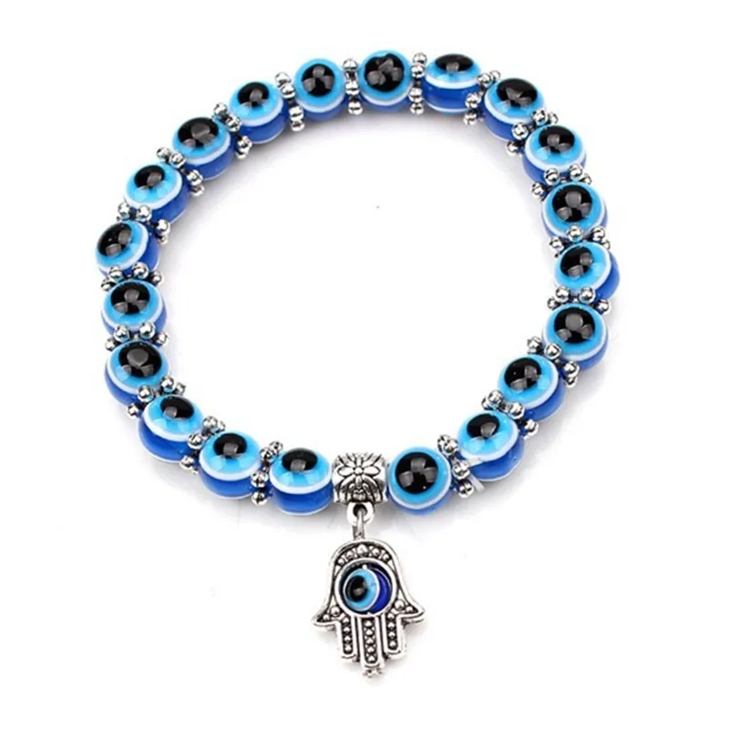 lucky Silver Charm Bracelet DIY Hamsa Hand & Evil Eye Pendant Jewelry Blue Beads Bracelets for Women
lucky Silver Charm Bracelet DIY Hamsa Hand & Evil Eye Pendant Jewelry Blue Beads Bracelets for Women