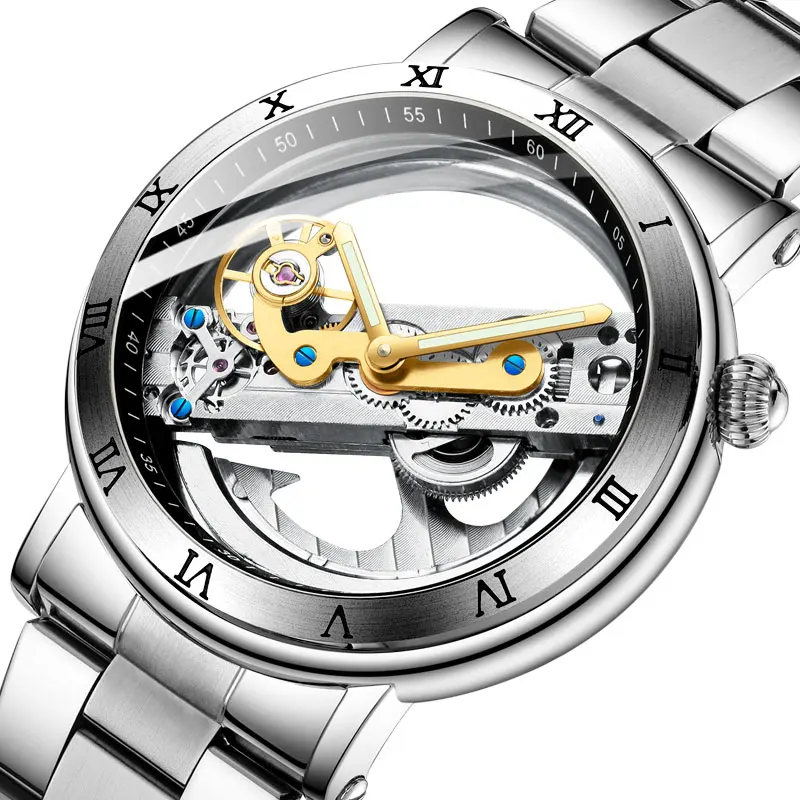 Luxury Forsining Men Watch Double Side Transparent Tourbillion Mechanical Watch Steel Steampunk Creative Automatic Wristwatch
Luxury Forsining Men Watch Double Side Transparent Tourbillion Mechanical Watch Steel Steampunk Creative Automatic Wristwatch