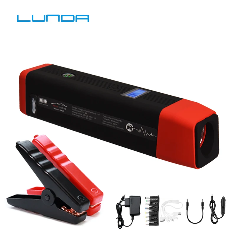 LUNDA Portable Car Jump Starter (Up to 6.0L Gas or 4.0L Diesel Engines) Auto Battery Booster Power Pack Phone Charger
LUNDA Portable Car Jump Starter (Up to 6.0L Gas or 4.0L Diesel Engines) Auto Battery Booster Power Pack Phone Charger