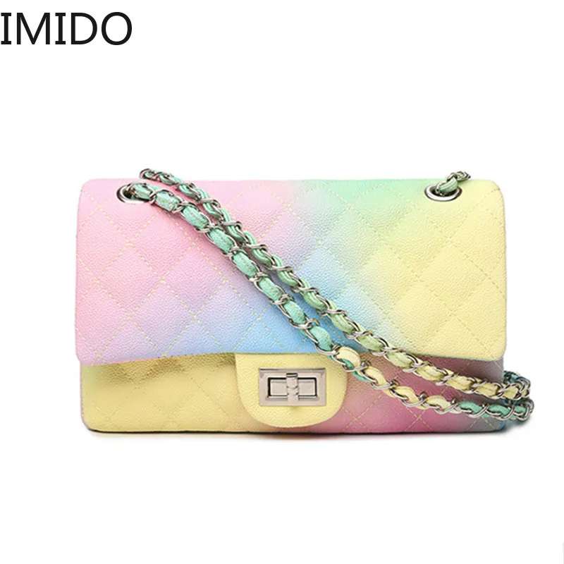 IMIDO Rainbow Color Chain Bags Women 2019 New Women's Bags Shoulder Bags Ice Cream-Color Messenger Bag Spring/Summer Sac A Main
IMIDO Rainbow Color Chain Bags Women 2019 New Women's Bags Shoulder Bags Ice Cream-Color Messenger Bag Spring/Summer Sac A Main
