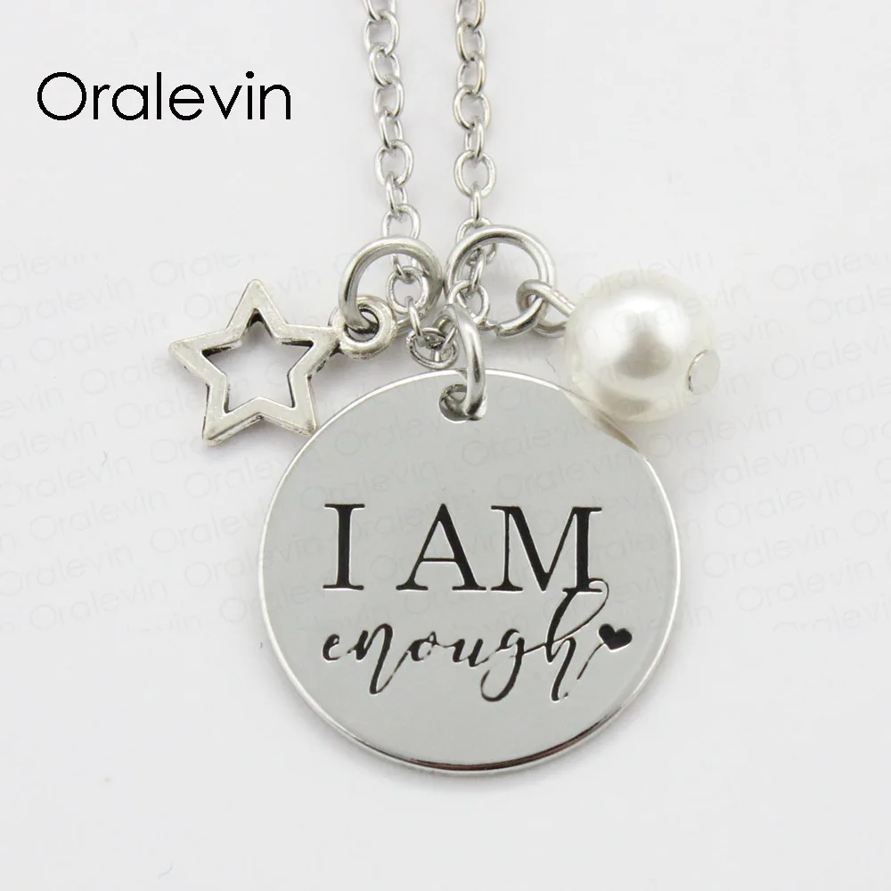 I AM ENOUGH Inspirational Hand Stamped Engraved Glamour Creative Pendant Necklace for Women Gift Jewelry,10Pcs/Lot, #LN2266
I AM ENOUGH Inspirational Hand Stamped Engraved Glamour Creative Pendant Necklace for Women Gift Jewelry,10Pcs/Lot, #LN2266