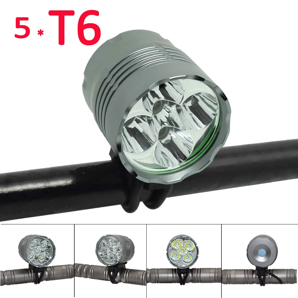 Ultra Fire Bicycle Flashlight 5500LM 5x XML T6 LED Front Bicycle Light DC 3 Modes head Light Bike Lamp Back Tail Light
Ultra Fire Bicycle Flashlight 5500LM 5x XML T6 LED Front Bicycle Light DC 3 Modes head Light Bike Lamp Back Tail Light