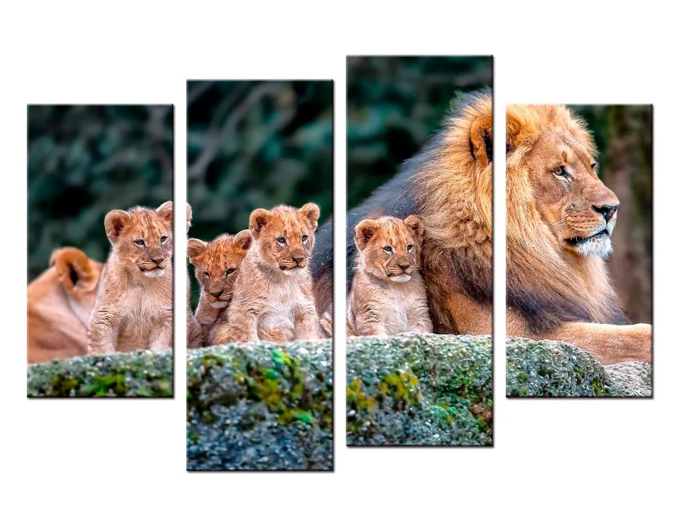 4 pieces / set Animal Painting Lion King Posters Wall Art and Prints Home Decor Canvas Pictures for Living Room
4 pieces / set Animal Painting Lion King Posters Wall Art and Prints Home Decor Canvas Pictures for Living Room