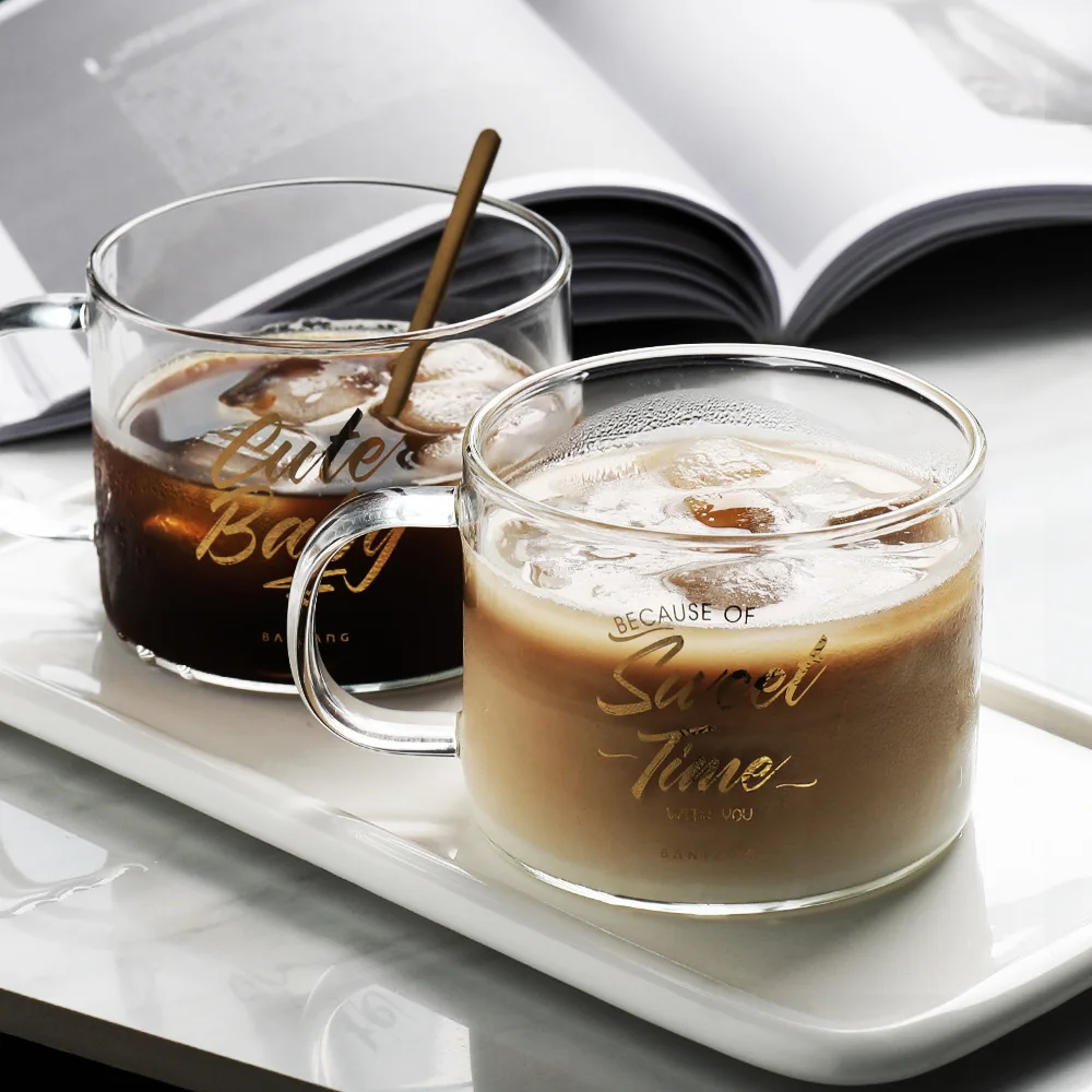 Creative Letter Glass Mug Milk Juice Water Cup Nordic Coffee Mugs Gold Plated Breakfast Yoghurt Cups Lovers Crystal Mugs Gifts
Creative Letter Glass Mug Milk Juice Water Cup Nordic Coffee Mugs Gold Plated Breakfast Yoghurt Cups Lovers Crystal Mugs Gifts
