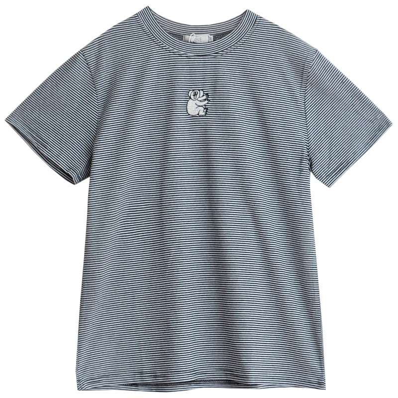 New Fashion Original Design Women's Summer Girls Koala Embroidered Short-sleeved Summer Black Striped High Collar Loose T-shirt
New Fashion Original Design Women's Summer Girls Koala Embroidered Short-sleeved Summer Black Striped High Collar Loose T-shirt