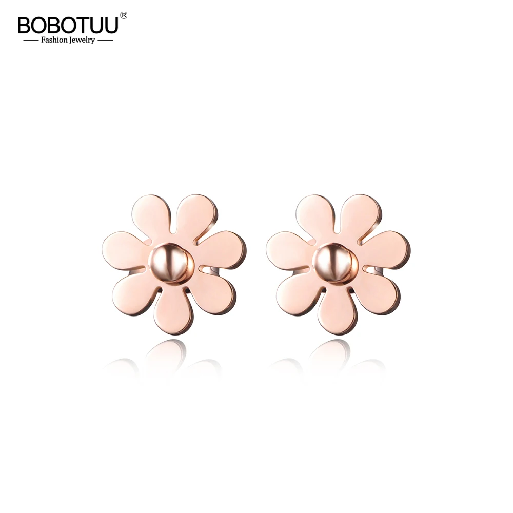 BOBOTUU Classic Cute Small Daisy Flower Stud Earrings Rose Gold Color Stainless Steel Trendy Earrings Jewelry For Women BE17028
BOBOTUU Classic Cute Small Daisy Flower Stud Earrings Rose Gold Color Stainless Steel Trendy Earrings Jewelry For Women BE17028