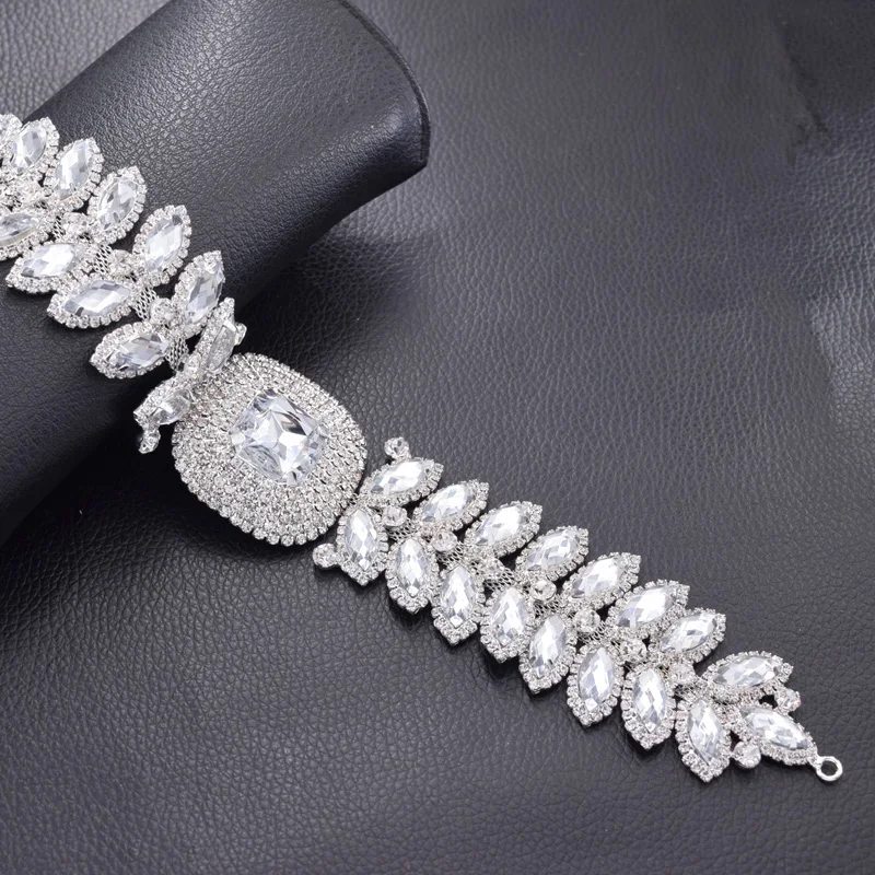 wedding belt rhinestones appliques sew on (8)