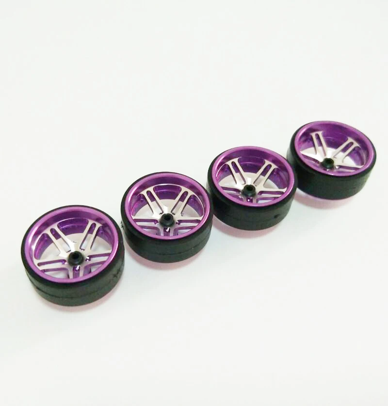 4Pcs Large Diameter Rubber Tire+ Wheel Hubs Tyre with Aluminum Wheels for 1/32 Scale Tamiya Mini 4WD Racing Car Model
4Pcs Large Diameter Rubber Tire+ Wheel Hubs Tyre with Aluminum Wheels for 1/32 Scale Tamiya Mini 4WD Racing Car Model