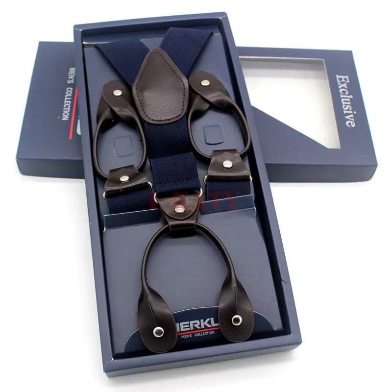 3.5cm Navy Blue Casual Suspenders Brown Leather Button Suspenders Y-back Shape Elastic Suspenders Belt Male New Arrival NBD9104
3.5cm Navy Blue Casual Suspenders Brown Leather Button Suspenders Y-back Shape Elastic Suspenders Belt Male New Arrival NBD9104