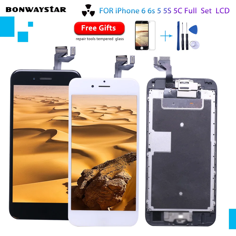 Complete LCD Or Full Assembly Display or Screen for iPhone 5 5G 5S 5C or for iphone 6 6s with Home Button and Front Camera
Complete LCD Or Full Assembly Display or Screen for iPhone 5 5G 5S 5C or for iphone 6 6s with Home Button and Front Camera