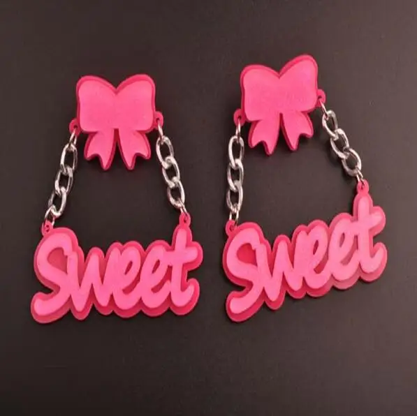 Korean Fashion Personality Pink Bowknot Acrylic Chain Stud Earrings Sweet Letter Earrings For Women
Korean Fashion Personality Pink Bowknot Acrylic Chain Stud Earrings Sweet Letter Earrings For Women