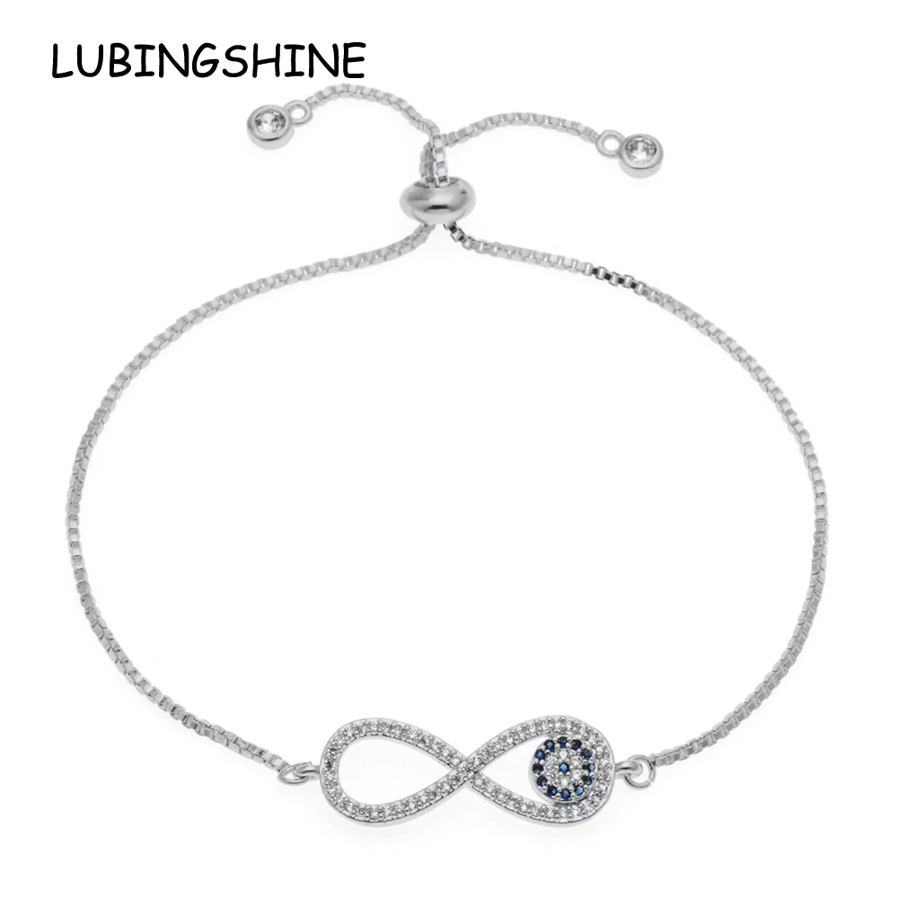 LUBINGSHINE Gold Color Cubic Zirconia Infinity love Eye Charms Bracelets for Women Wife Wedding Copper Chain Bracelets Jewelry
LUBINGSHINE Gold Color Cubic Zirconia Infinity love Eye Charms Bracelets for Women Wife Wedding Copper Chain Bracelets Jewelry