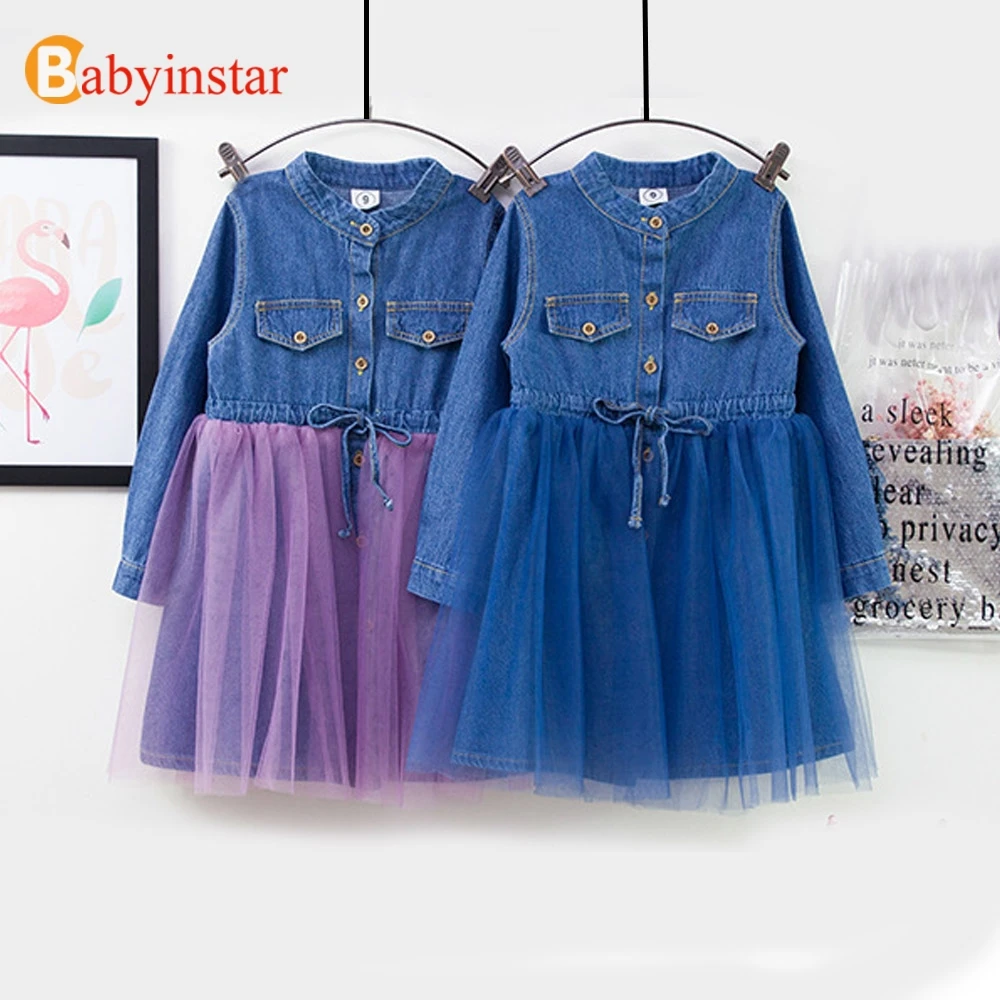 Фото Babyinstar/2019 Весна Сетчатое платье детское Костюмы принцессы для малышей Детская