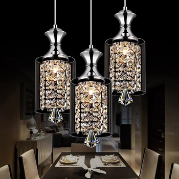 LED Crystal restaurant lamp bar dining room lampshade creative personality three single head simple modern Pendant Lights
LED Crystal restaurant lamp bar dining room lampshade creative personality three single head simple modern Pendant Lights