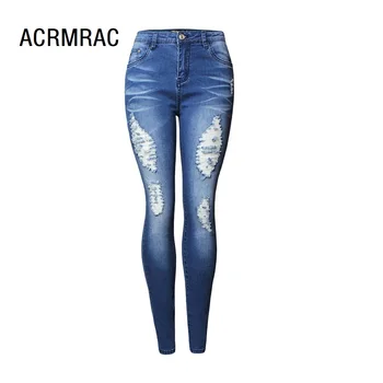 Woman jeans Slim spring Autumn jeans Mid waist Hole elastic force Pencil pants Skinny jeans Woman AM048
Woman jeans Slim spring Autumn jeans Mid waist Hole elastic force Pencil pants Skinny jeans Woman AM048