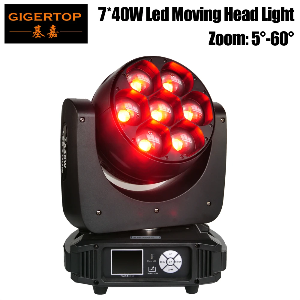 Gigertop TP-L740 320W 7 x 40W RGBW 4IN1 Led Moving Head Zoom Light DMX512 Control Os-ram Original 5-60 Degree Zoom 12/17 Channel
Gigertop TP-L740 320W 7 x 40W RGBW 4IN1 Led Moving Head Zoom Light DMX512 Control Os-ram Original 5-60 Degree Zoom 12/17 Channel
