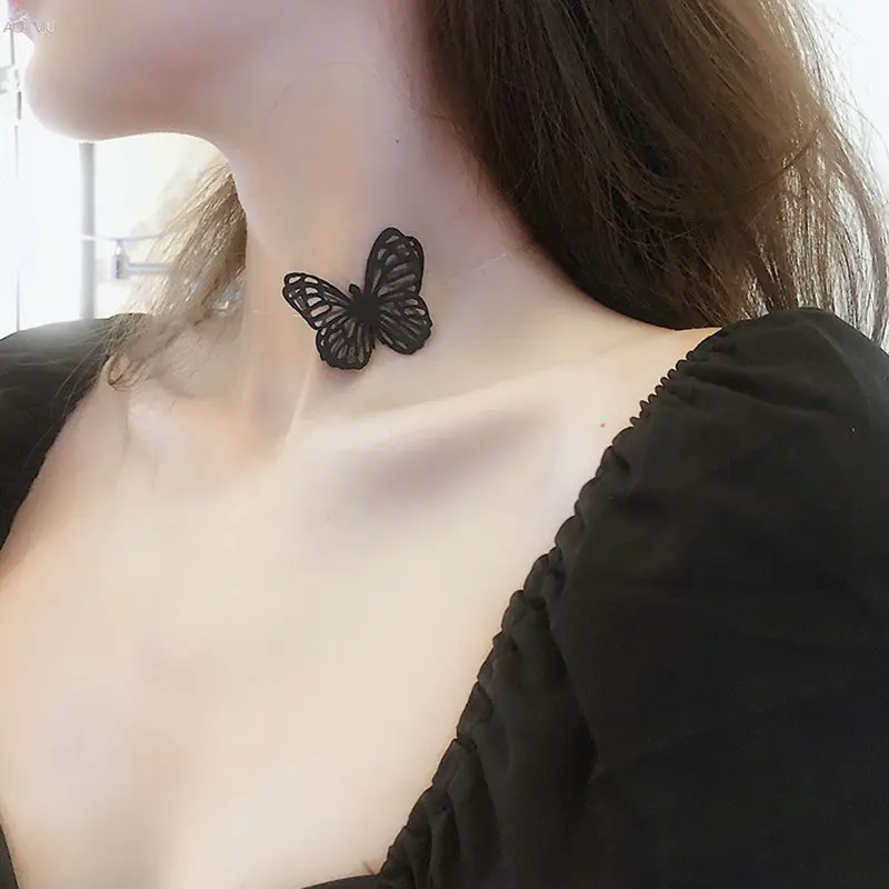 AOMU Korea Simple Invisible Lace Clavicle Chain Bow Necklace Collar For Women Fashion Black Color Cloth Butterfly Jewelry
AOMU Korea Simple Invisible Lace Clavicle Chain Bow Necklace Collar For Women Fashion Black Color Cloth Butterfly Jewelry
