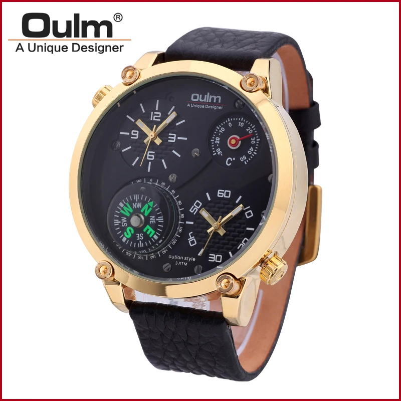 Oulm New Sports Men Watch Men Military Leather Strap Watch Luxury Brand Decorative Compass and Thermometer Genuine Male Clock
Oulm New Sports Men Watch Men Military Leather Strap Watch Luxury Brand Decorative Compass and Thermometer Genuine Male Clock