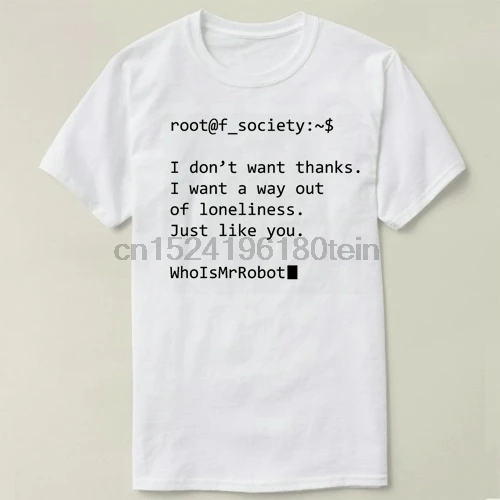 GEEK Fsociety Mr Robot Tee Short Sleeve Cotton T-shirt Women and Men