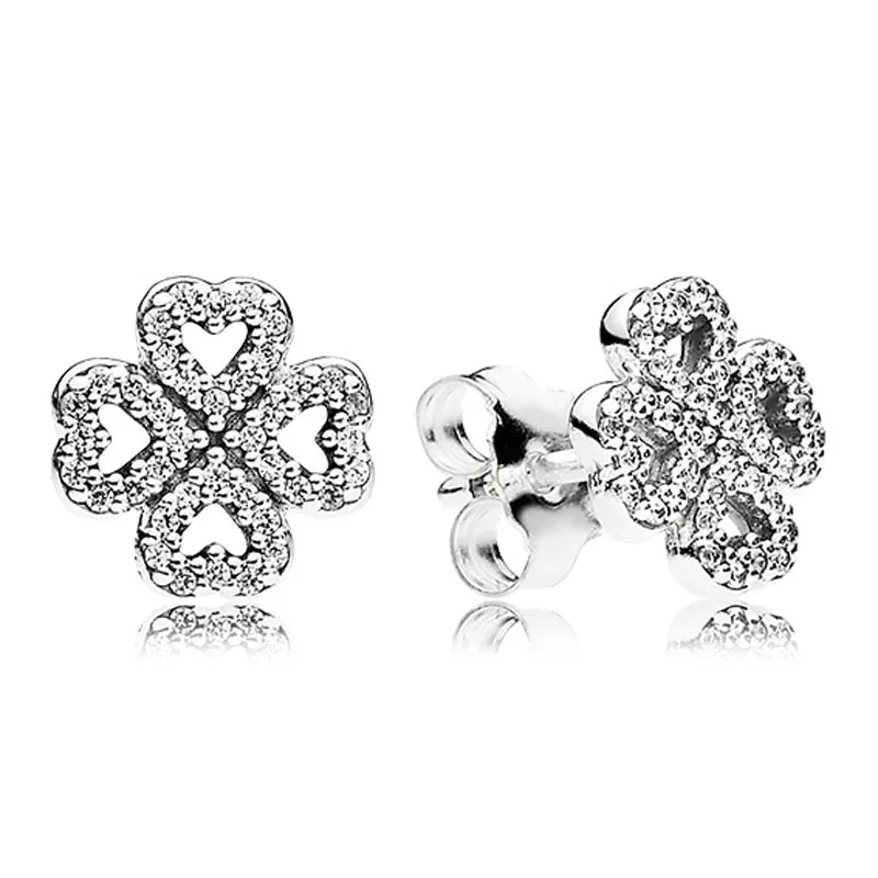 Authentic 925 Sterling Silver Earring Clover Petals Of Love With Crystal Studs Earrings For Women Wedding Gift Fine Jewelry
Authentic 925 Sterling Silver Earring Clover Petals Of Love With Crystal Studs Earrings For Women Wedding Gift Fine Jewelry