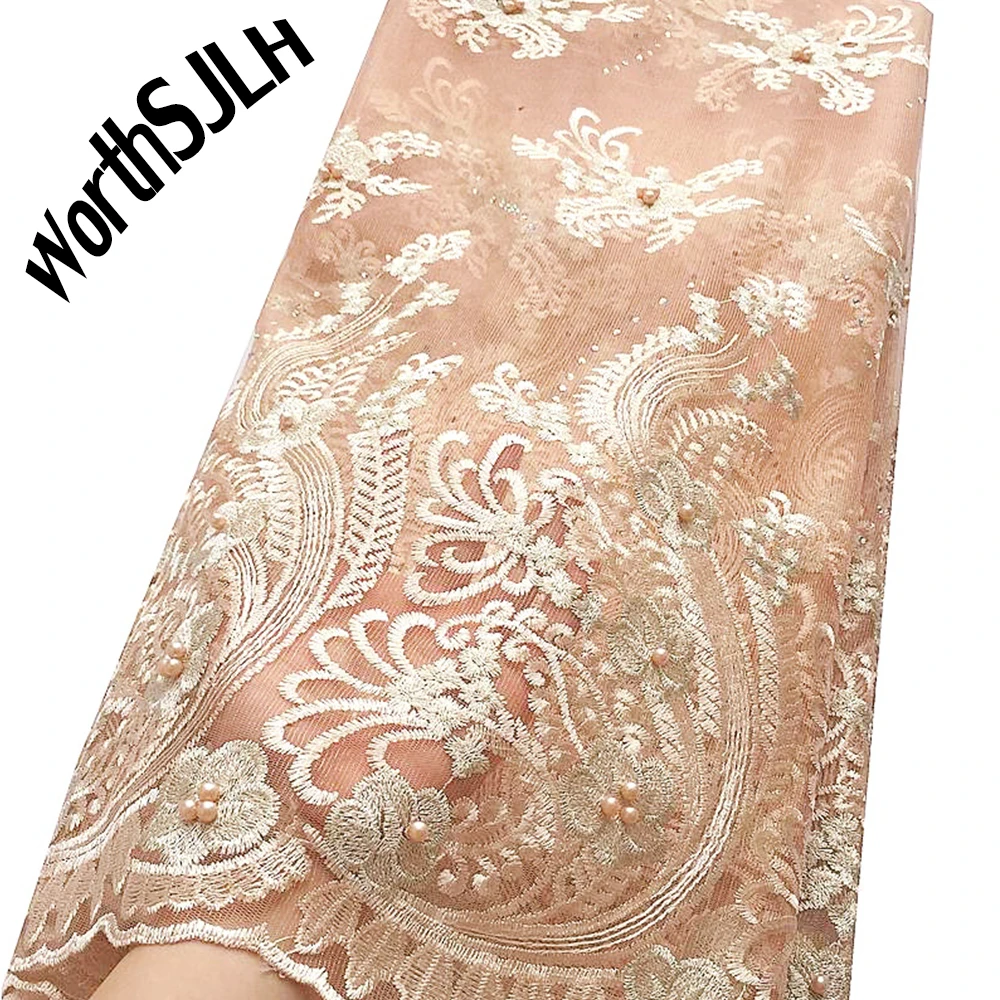 Gold Nigeria Cord French Laces Fabrics High Quality Tulle French Swiss Africa Lace Fabric Wedding Beaded Lace Fabric In Sale
Gold Nigeria Cord French Laces Fabrics High Quality Tulle French Swiss Africa Lace Fabric Wedding Beaded Lace Fabric In Sale