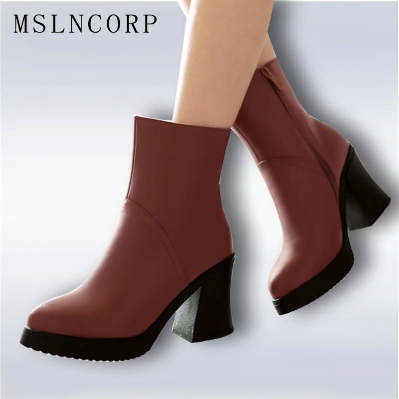 2017 New European Style Sexy Round Toe Ankle Boots Autumn Winter Comfortable Boots High Heels Women Boots Shoes Plus Size 34-40
2017 New European Style Sexy Round Toe Ankle Boots Autumn Winter Comfortable Boots High Heels Women Boots Shoes Plus Size 34-40
