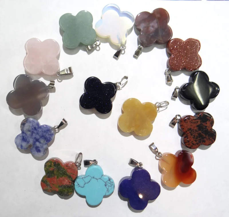 Wholesale 30pcs/lot Natural Stone Four-Leaf Clover Bead PendantS for Jewelry Making Alloy Pendant Bracelets Earring DIY free
Wholesale 30pcs/lot Natural Stone Four-Leaf Clover Bead PendantS for Jewelry Making Alloy Pendant Bracelets Earring DIY free