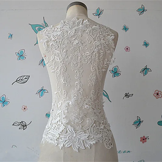 French Lace Handmade Beads 3D Wedding Dress Applique DIY Bridal Headdress Ivory White Lace Collar Lace Fabric PatchRS164
French Lace Handmade Beads 3D Wedding Dress Applique DIY Bridal Headdress Ivory White Lace Collar Lace Fabric PatchRS164