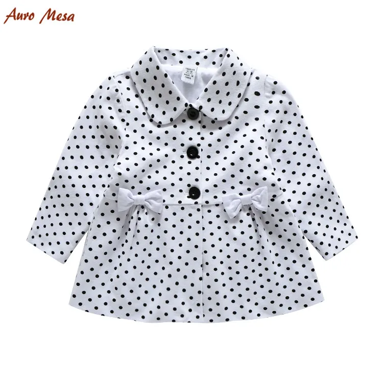 Fashion Spring Autumn Toddler Girl Polka Dot Coat 100%Cotton White Bow Children Jacket Outerwear
Fashion Spring Autumn Toddler Girl Polka Dot Coat 100%Cotton White Bow Children Jacket Outerwear