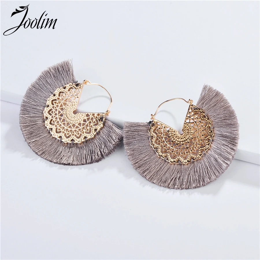 Joolim Jewelry Wholesale/6 Colors Blue Dark Green Gray Vintage Hollowout Fabric Fanned Tassel Earrings European Earrings
Joolim Jewelry Wholesale/6 Colors Blue Dark Green Gray Vintage Hollowout Fabric Fanned Tassel Earrings European Earrings