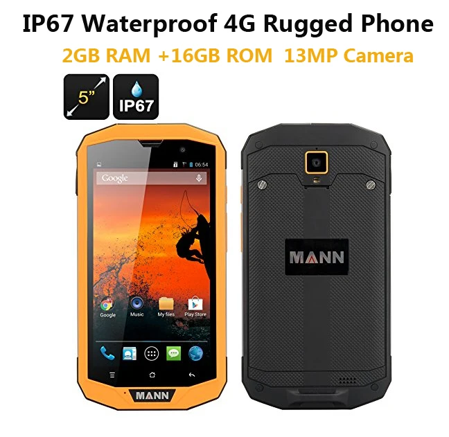 

3GB RAM 32GB ROM 4G LTE ip67 Rugged Waterproof phone cell phone MANN ZUG 5S+ Qualcomm Quad Core 5" Android 13.0MP Dual Sim GPS