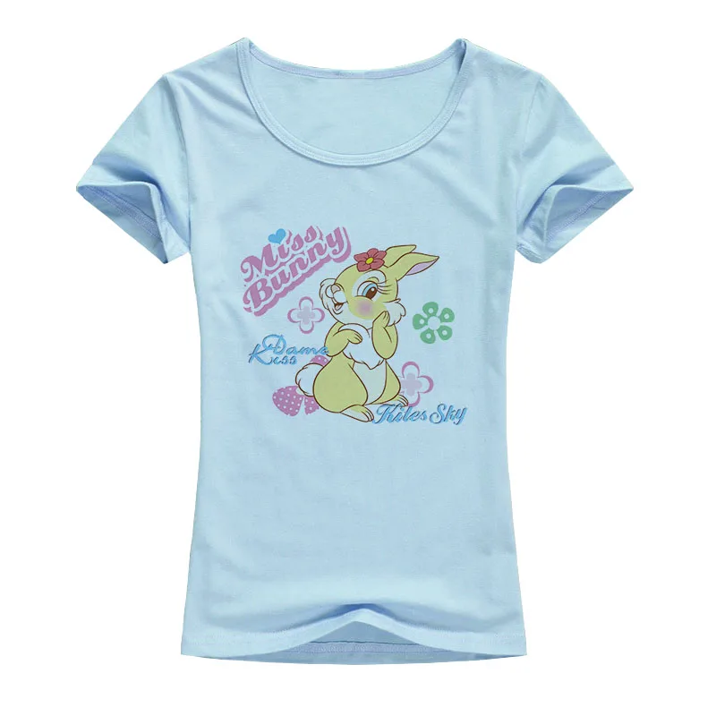 2017 cartoon rabbit lovely bunny t shirt women kawaii tops summer cool shirts Brand fashion breathable shirts cheap sale A14 20