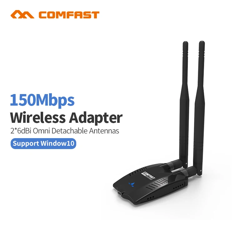 150 Мбит/с Беспроводной WiFi адаптер 2 * 6dbi Телевизионные антенны USB Wi-Fi приемник LAN