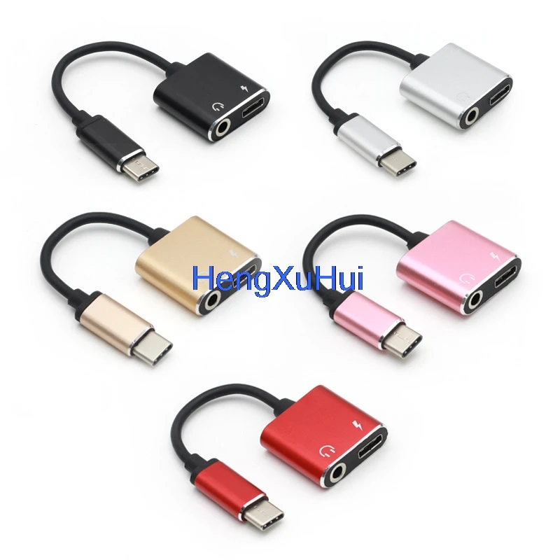 Type-C Audio and Charging Adapter Type-C Male to 3.5mm Jack Female and Type C Female Plug
Type-C Audio and Charging Adapter Type-C Male to 3.5mm Jack Female and Type C Female Plug