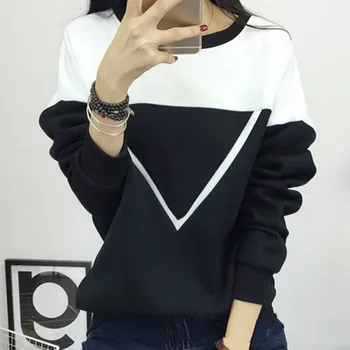 2019 Winter New Fashion Black and White Spell Color Patchwork Hoodies Women V Pattern Pullover Sweatshirt Female Tracksuit M-XXL
2019 Winter New Fashion Black and White Spell Color Patchwork Hoodies Women V Pattern Pullover Sweatshirt Female Tracksuit M-XXL
