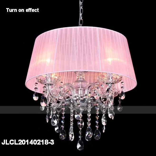 

European Style White Fabric Shade LED Modern K9 Crystal Chandeliers 50cm 4 Arms E14 Lustres De Cristal Chandelier Free Shipping