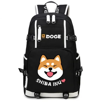 Anime Shiba Inu Doge Backpack Laptop Canvas Bags Children School Bag Teenagers Cartoon Dog Bagpack Students Animal Dogs Satchel
