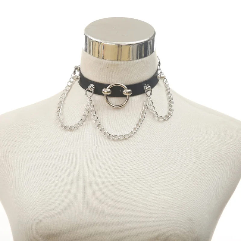 Black Punk Choker necklace harajuku leather Goth Choker collar women O round chain necklace 2019 chocker Bondage Gothic jewelry
Black Punk Choker necklace harajuku leather Goth Choker collar women O round chain necklace 2019 chocker Bondage Gothic jewelry